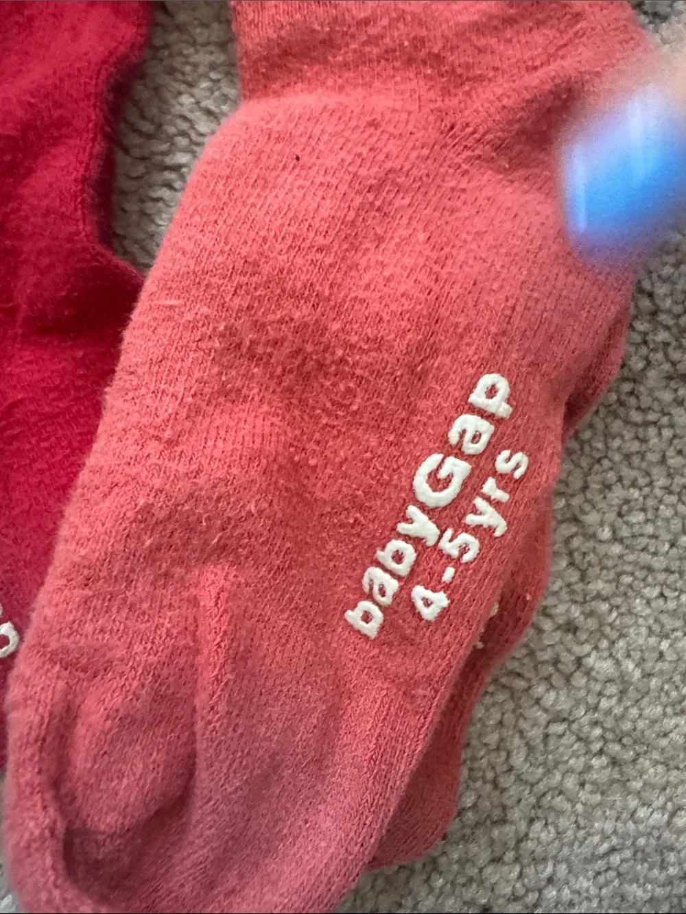 GAP Assorted Orange, Brown, Red & Coral Kids Athletic Crew Socks - Set size 4/5